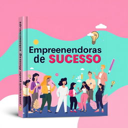 A modern and editable Canva book cover design for 'Empreendedoras de Sucesso'