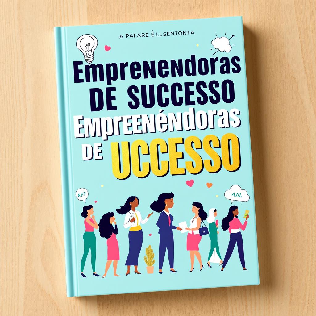 A modern and editable Canva book cover design for 'Empreendedoras de Sucesso'