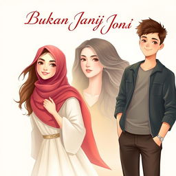 A captivating book cover illustration for 'Bukan Janji Joni'