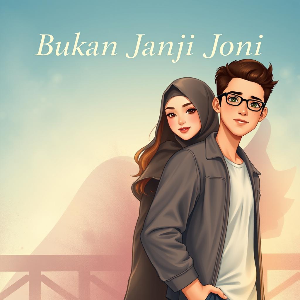 A captivating book cover illustration for 'Bukan Janji Joni'