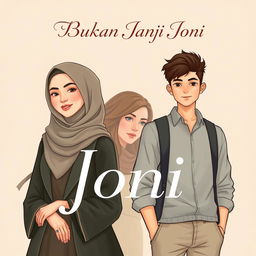 A captivating book cover illustration for 'Bukan Janji Joni'