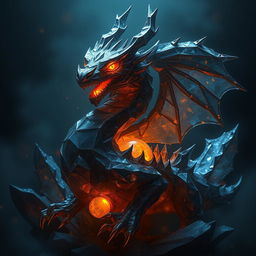 Kar'thul is depicted as a majestic being composed of dark and shimmering crystals, resembling a dragon in form