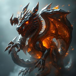 Kar'thul is depicted as a majestic being composed of dark and shimmering crystals, resembling a dragon in form