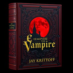 A stunning leather-bound book cover design for 'Empire of the Vampire' by Jay Kristoff