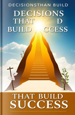 An elegant and motivational book cover representing the concept of 'Decisions that Build Success'