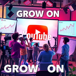 A creative and engaging image illustrating the concept of growing on YouTube