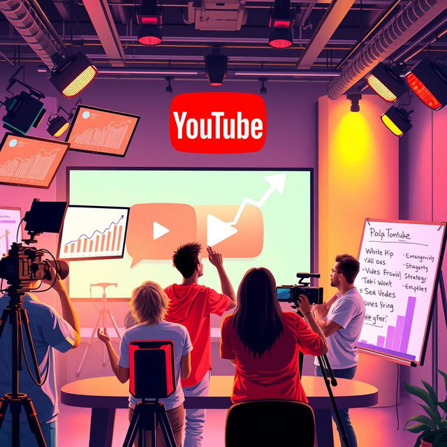 A creative and engaging image illustrating the concept of growing on YouTube