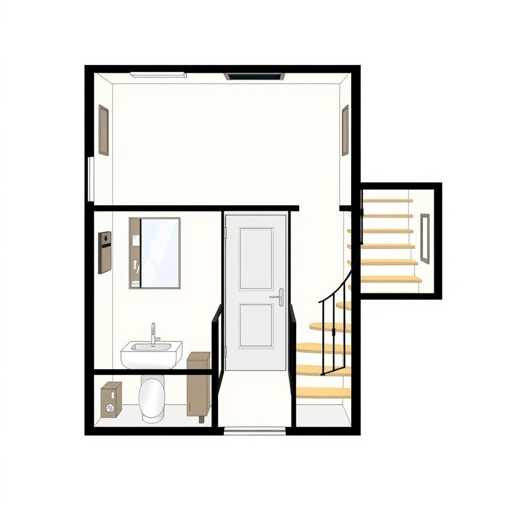 A meticulously designed floor plan for an apartment measuring 4 meters wide and 13 meters long