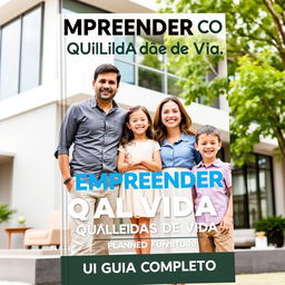 A creative and inviting eBook cover for the title 'Empreender com Qualidade de Vida: Um Guia Completo'