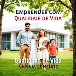 A creative and inviting eBook cover for the title 'Empreender com Qualidade de Vida: Um Guia Completo'