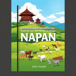 A visually appealing book cover featuring the title 'Pengelolaan Potensi Lumbung Ternak Nasional pada Kawasan Perbatasan Napan, Kabupaten Timor Tengah Utara dengan Pendekatan Sociogeografis'