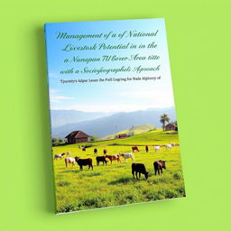 Create a book cover titled 'Management of National Livestock Barns Potential in the Napan TTU Border Area with a Sociogeographical Approach'