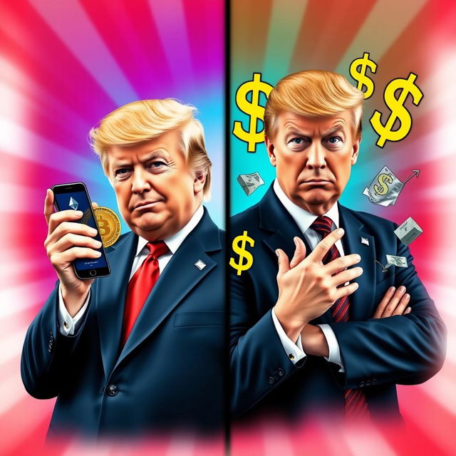 A visually engaging thumbnail depicting Donald Trump in a split image representation