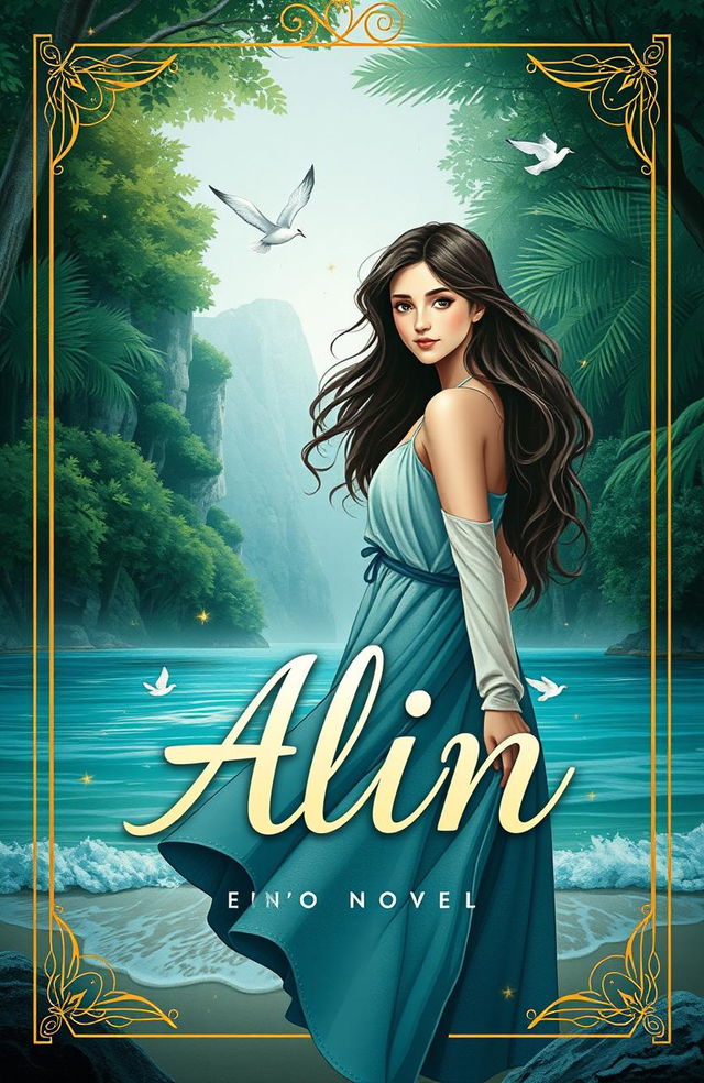 A captivating book cover for a novel titled 'Alin'