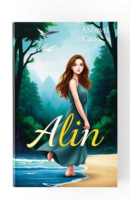 A captivating book cover for a novel titled 'Alin'