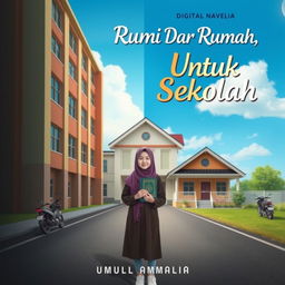 A captivating digital novel cover for 'Dari Rumah, Untuk Sekolah' by Umul Amalia