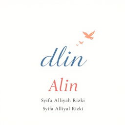 A novel cover design for "Alin" in A5 size, featuring a plain pastel background that is simple yet elegant, combining soft and warm hues