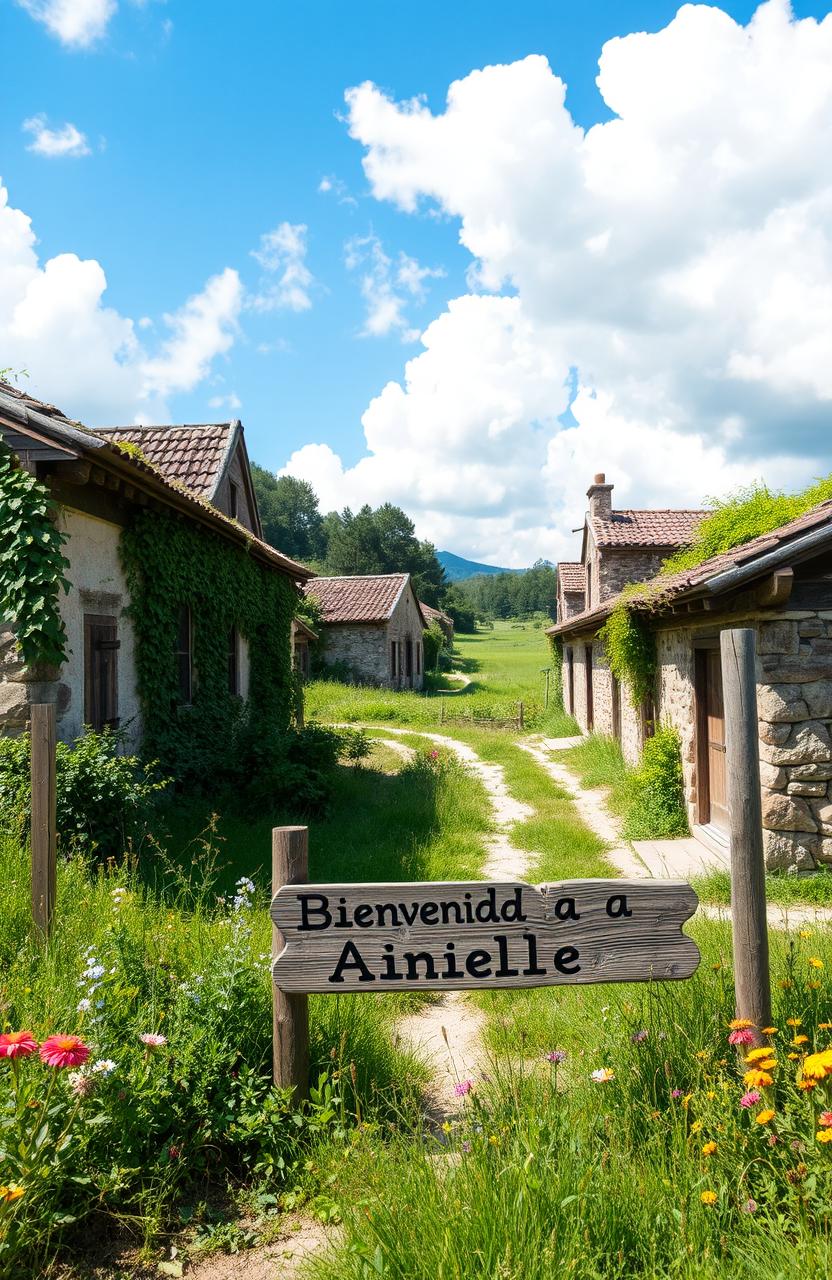 An abandoned village named Ainielle, vividly reflecting solitude and peace