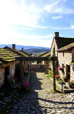 A picturesque abandoned village called Ainielle, embodying a sense of solitude and peace