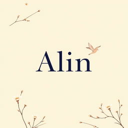 An elegant and simple book cover design for a novel titled 'Alin'