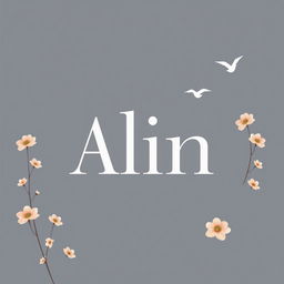 An elegant and simple book cover design for a novel titled 'Alin'