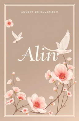 An elegant and simple novel cover design for the title "Alin"