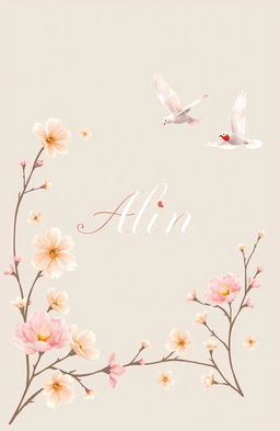 An elegant and simple novel cover design for the title "Alin"