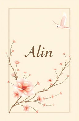 An elegant and simple novel cover design for the title "Alin"