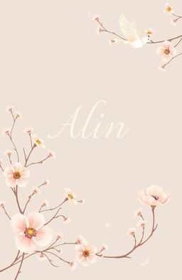 An elegant and simple novel cover design for the title "Alin"