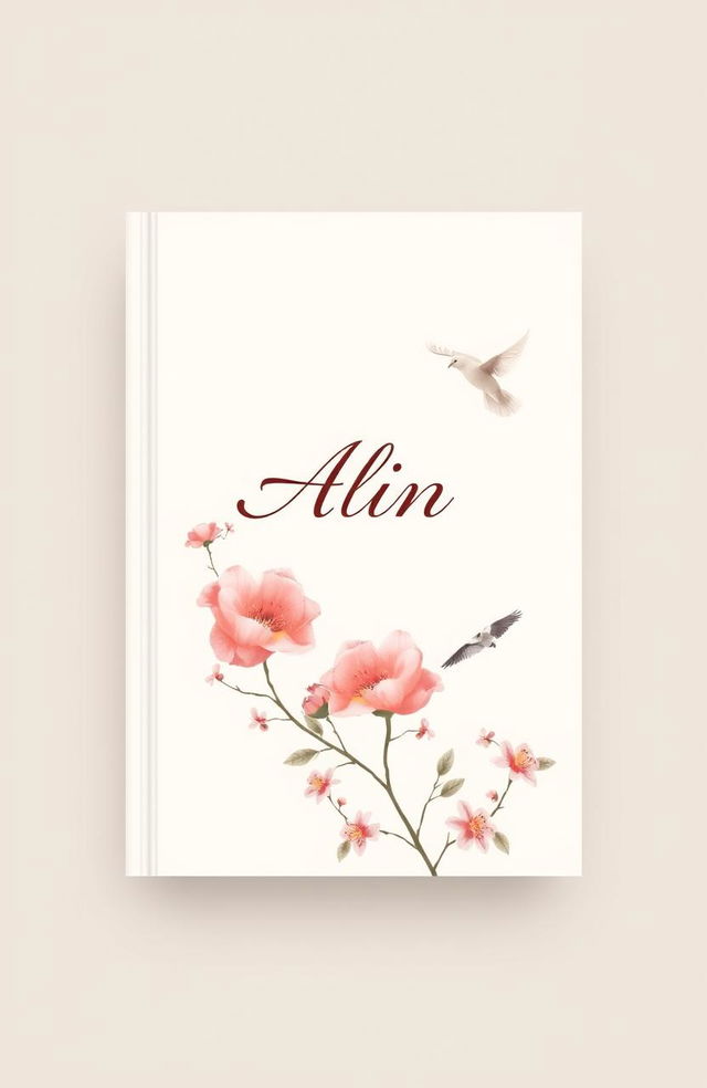 An elegant and simple book cover design for the novel titled 'Alin'