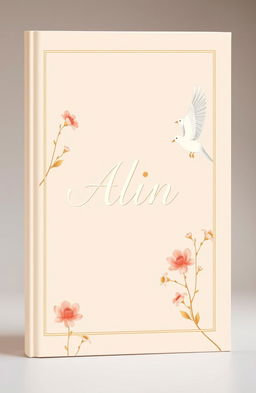 An elegant and simple book cover design for the novel titled 'Alin'