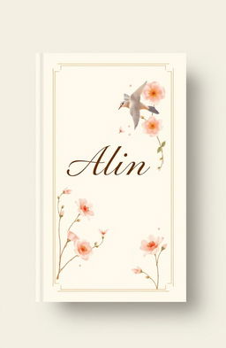 An elegant and simple book cover design for the novel titled 'Alin'