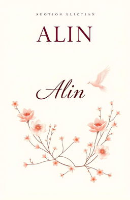 An elegant and simple book cover design for the novel titled 'Alin'