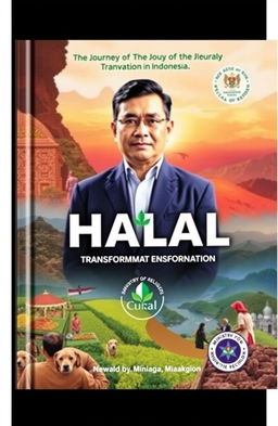 A captivating book cover illustrating the journey of halal transformation in Indonesia