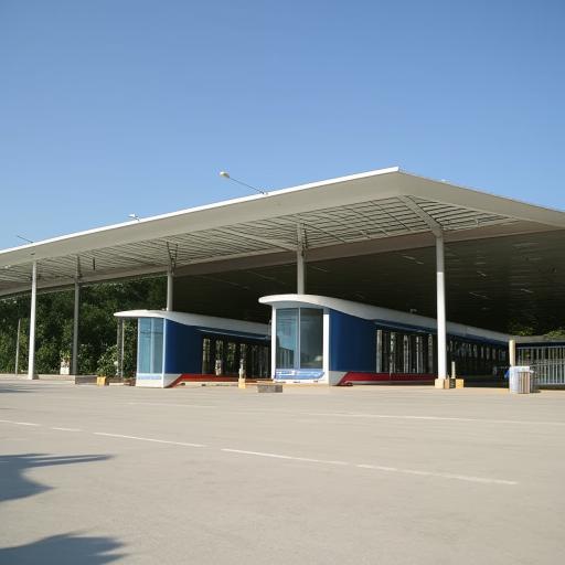 A modern and advanced bus station incorporating smart electronic features