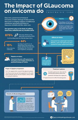 An informative and visually engaging graphic illustrating 'The Impact of Glaucoma on Vision Care'