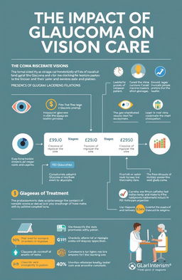 An informative and visually engaging graphic illustrating 'The Impact of Glaucoma on Vision Care'