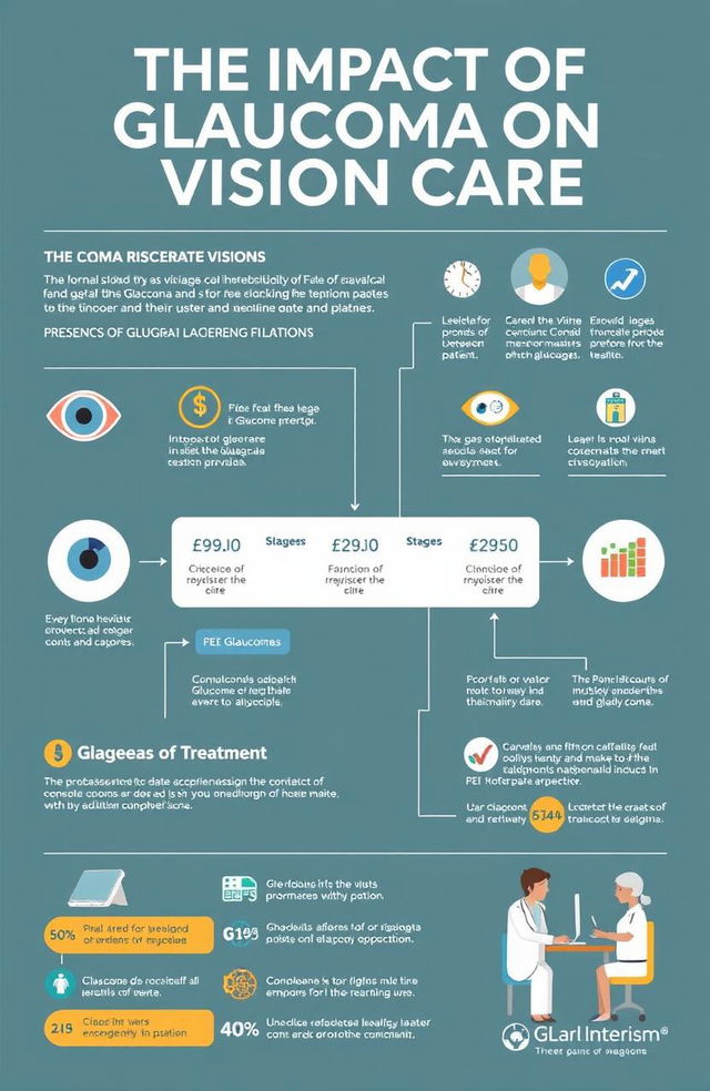 An informative and visually engaging graphic illustrating 'The Impact of Glaucoma on Vision Care'