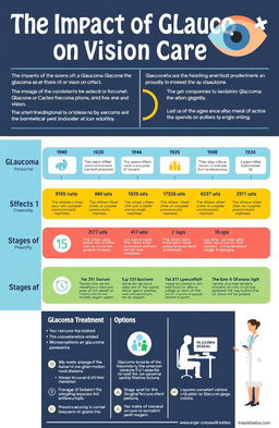 An informative and visually engaging graphic illustrating 'The Impact of Glaucoma on Vision Care'