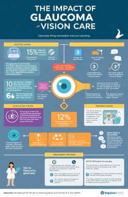 An informative and visually engaging graphic illustrating 'The Impact of Glaucoma on Vision Care'