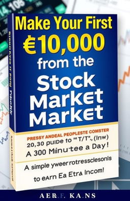 A captivating book cover design for a stock market guide titled 'Make Your First ₹10,000 from the Stock Market – Even with Just 30 Minutes a Day!'