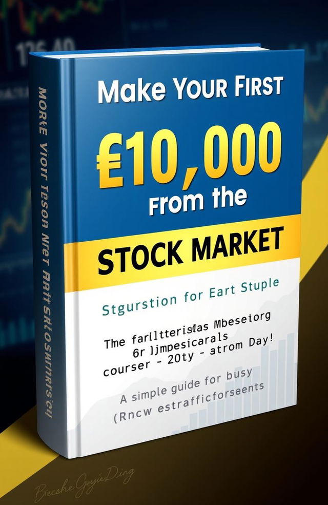 A captivating book cover design for a stock market guide titled 'Make Your First ₹10,000 from the Stock Market – Even with Just 30 Minutes a Day!'