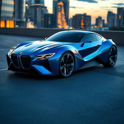 A futuristic concept car design that fuses elements from BMW, Ferrari, and Tesla