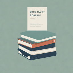 A minimalist poster for a book club featuring simple, stylish typography and subdued colors. The focus is on a stack of books.