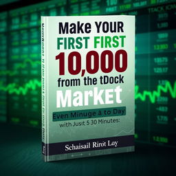 A dynamic and eye-catching book cover for 'Make Your First 10000 from the Stock Market – Even with Just 30 Minutes a Day'