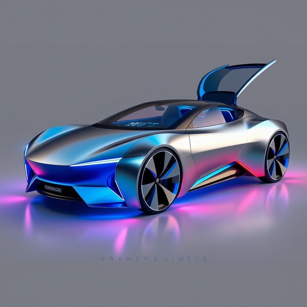 A sleek, futuristic car design that showcases a completely new and innovative style