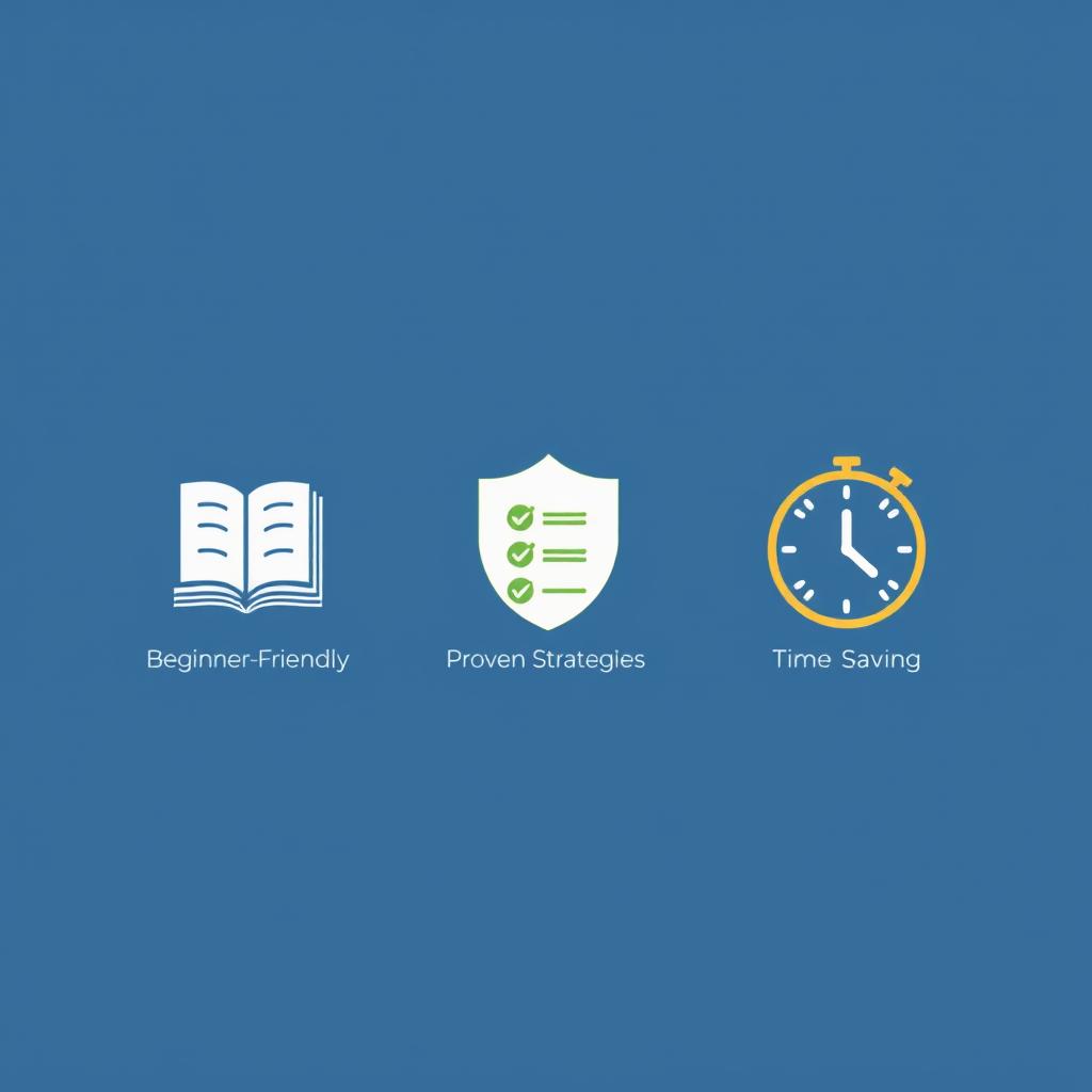 Three simple, modern icons designed in a harmonious blue, green, and gold color scheme