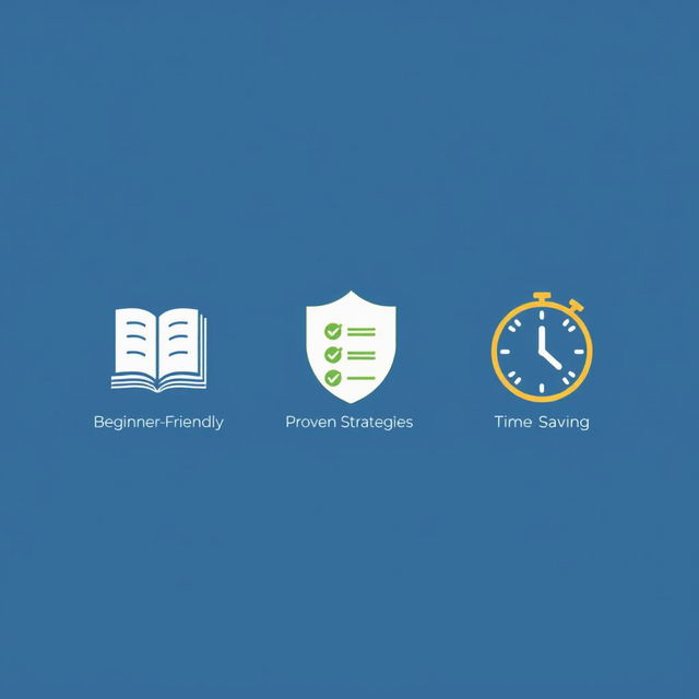 Three simple, modern icons designed in a harmonious blue, green, and gold color scheme
