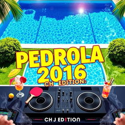 A vibrant party poster for 'PEDROLA 2016 -- CH EDITION'