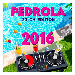 A vibrant party poster for 'PEDROLA 2016 -- CH EDITION'